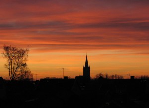 Solnedgång över Mariestad